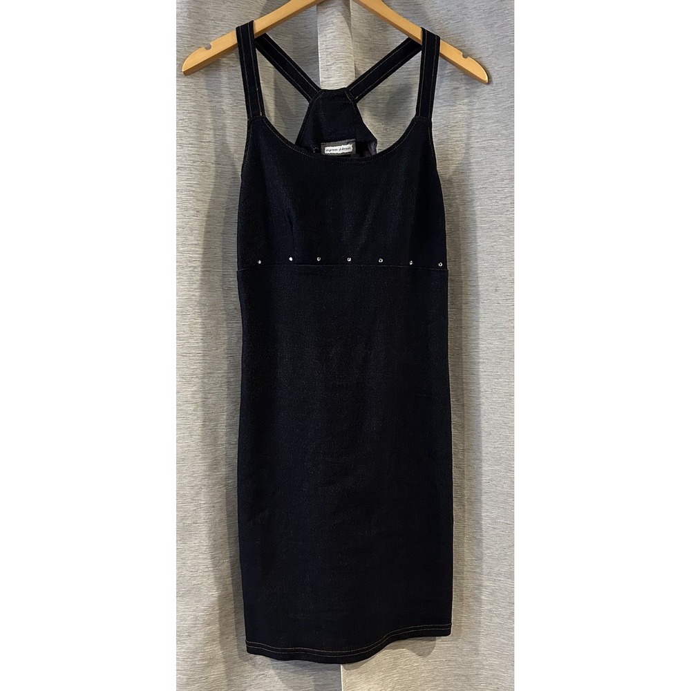 VTG Y2K AQUA BLUES Blue Denim Lightweight Stretchy Dress Women's Sz L